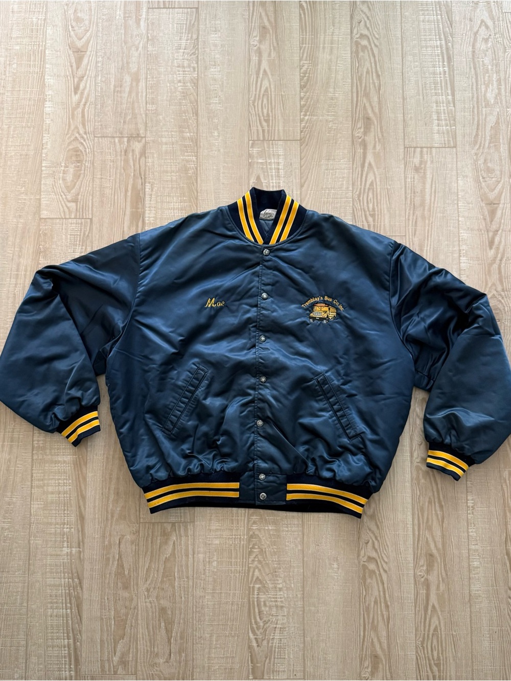 Birdie 1980s Bus co. satin Bomber Jacket